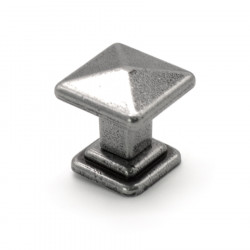 Ручка-кнопка Tower Square, Глянцевое олово, 32/35х35х29 мм, Классика, Metakor, Бельгия, 19.4100.58
